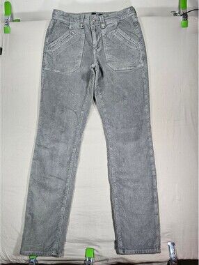 American Eagle Classic Skinny Corduroy Pants Womens 6 Gray Stretch Utility Y2K